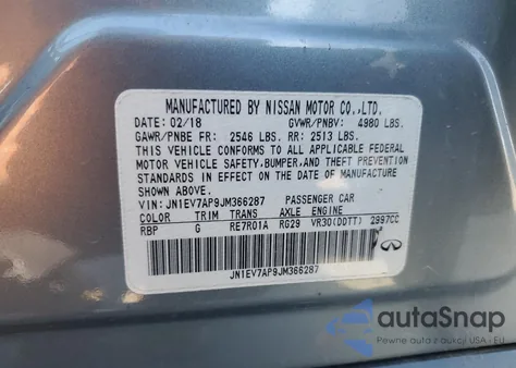 2018 Infiniti Q50 Luxe from USA, damaged, VIN JN1EV7AP9JM366287